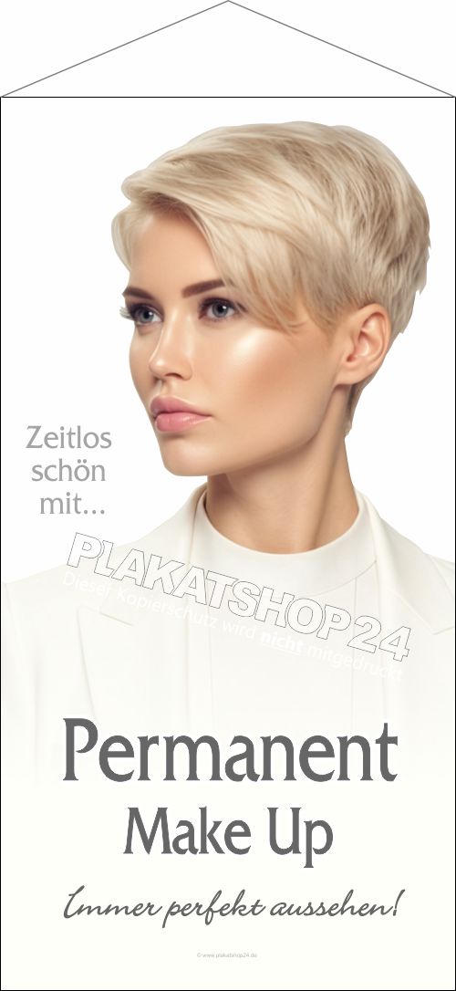 Hängebanner Permanent Make-up beidseitig | Werbefahne Kosmetikstudio PVC | Plakatshop24 Hängebanner Permanent Make-up beidseitig | Werbefahne Kosmetikstudio PVC | Plakatshop24