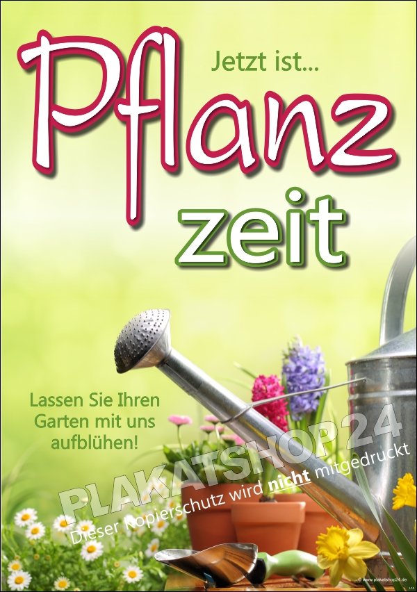 Gärtnerei-Plakat für die Pflanzzeit im Frühling