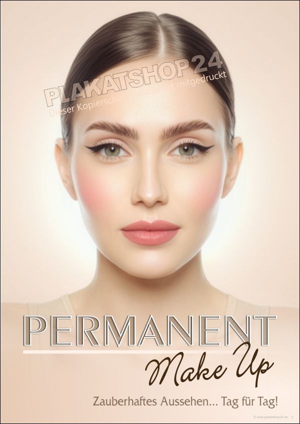 Werbeposter Permanent Make-Up | Kosmetikstudio Plakat wetterfest | A4-A0 Klebefolie & PVC