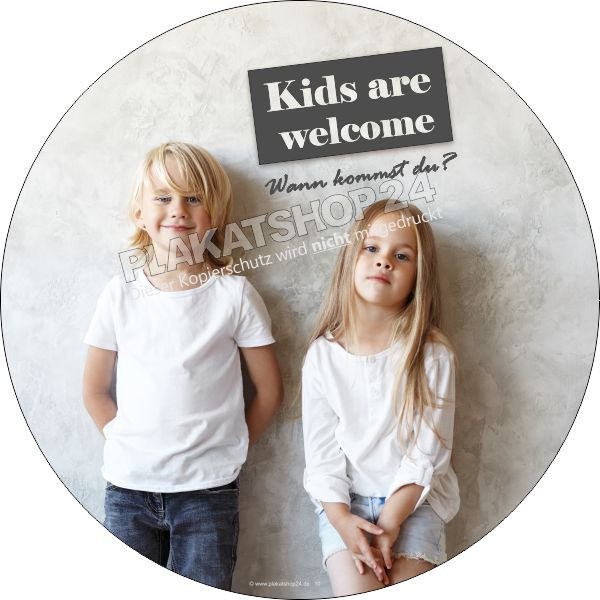 Klebefolie Friseur Kids are welcome