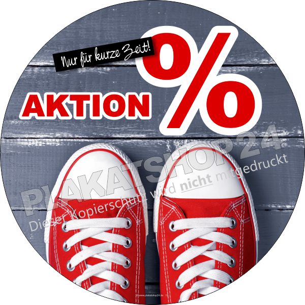 Werbefolie Prozent-Aktion im Schuhhaus