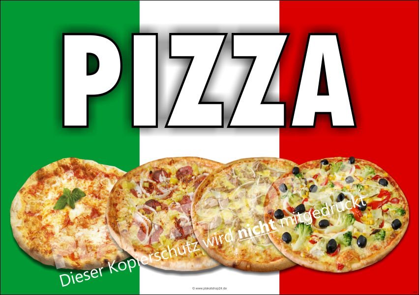 Pizza-Schild (Plakat) im Querformat