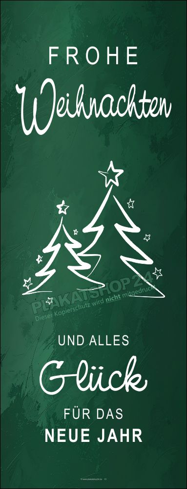 Werbebanner für die Weihnachtszeit in Grüntönen