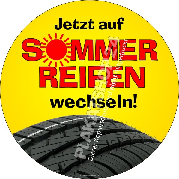 Autowerkstatt-Klebefolie für Sommerreifen-Werbung