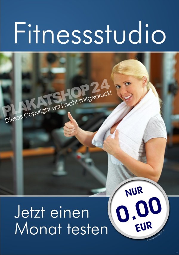 Fitness Poster als Werbeplakat für Kennenlern-Angebot im Fitness-Studio