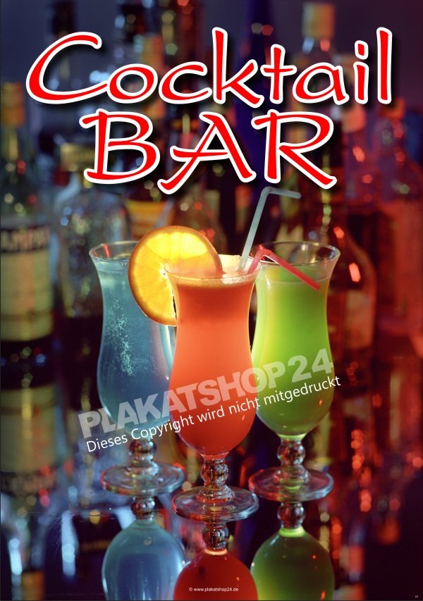 Werbeplakat für Cocktail Bar