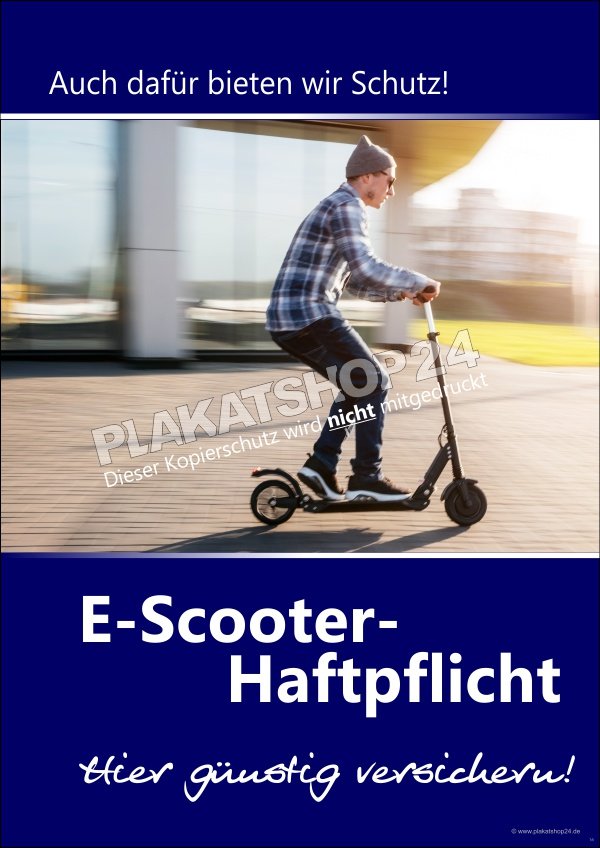 Versicherungsplakat E-Scooter-Haftpflicht