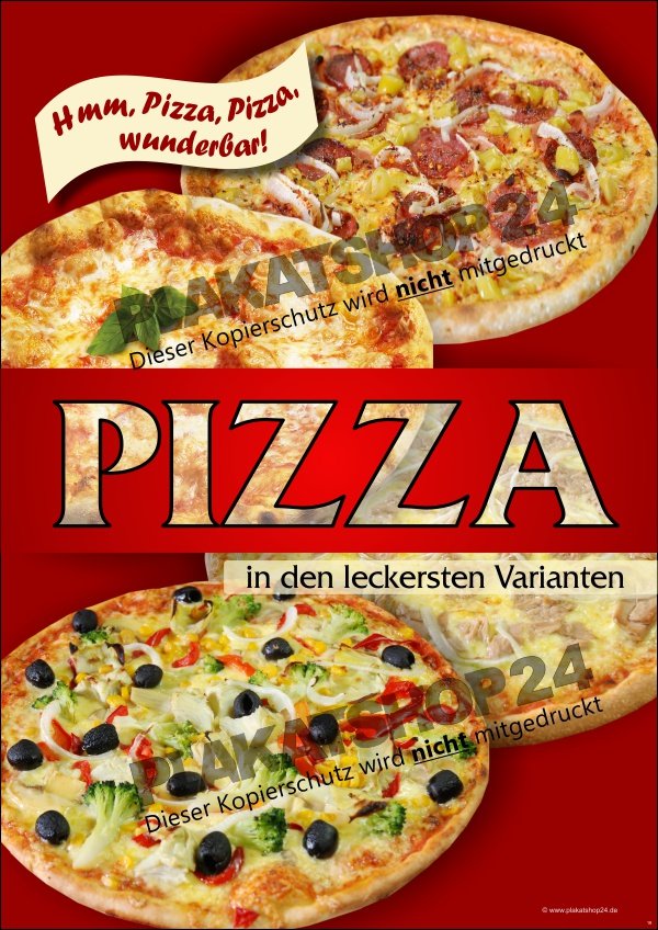Pizza Plakat für Pizzawerbung in der Gastronomie