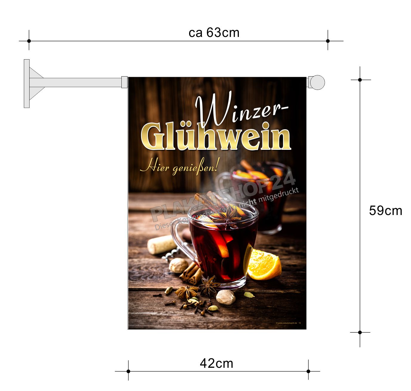 Stockfahne Winzer-Glühwein