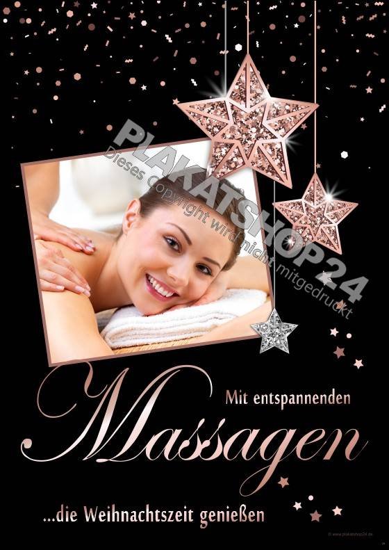 Massageplakat Weihnachtsdekoration