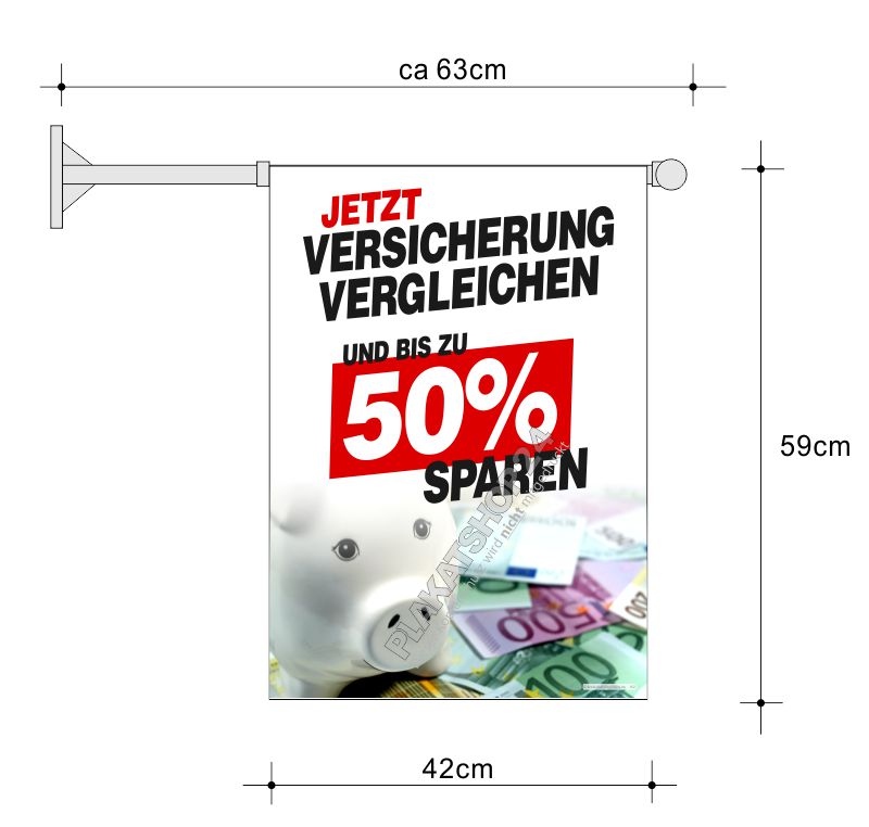 Stockfahne für Versicherungsmakler Stockfahne für Versicherungsmakler