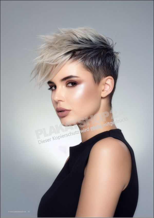 Friseursalon-Plakat „Pixie Cut & Undercut Style“ – Moderne Salonwerbung
