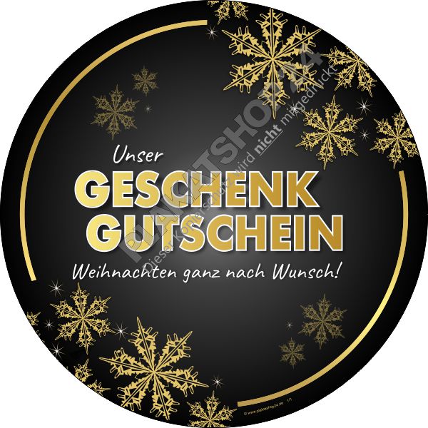 Schaufensterfolie Gutschein als Weihnachtsgeschenk