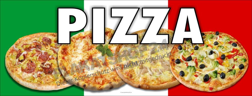 Pizza-Banner im Querformat mit Hintergrund ital. Flagge