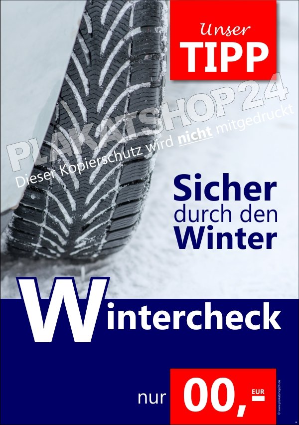 Wintercheck-Plakat für Autowerkstatt-Werbung