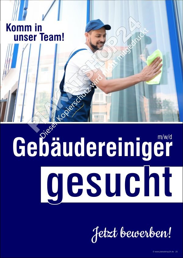 Plakat Gebäudereiniger m/w/d gesucht