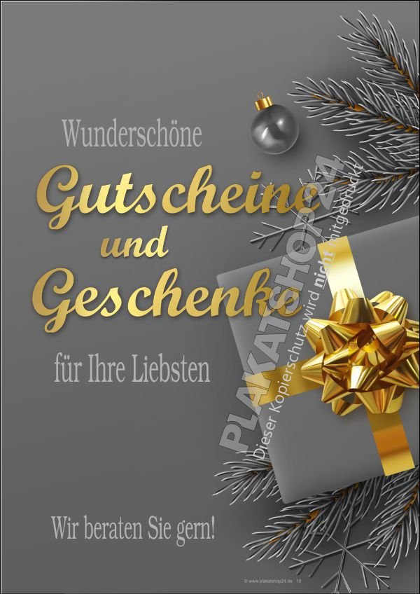 Weihnachtsposter Geschenkidee Gutscheine