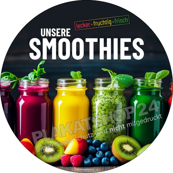 Aufkleber mit Smoothie-Werbung Aufkleber mit Smoothie-Werbung