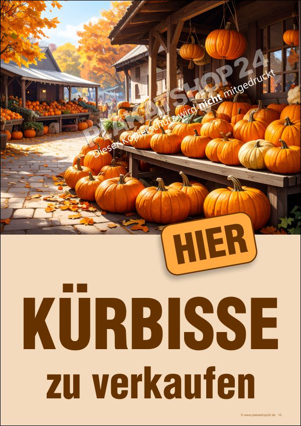 Plakatwerbung für den Kürbisverkauf Plakatwerbung für den Kürbisverkauf
