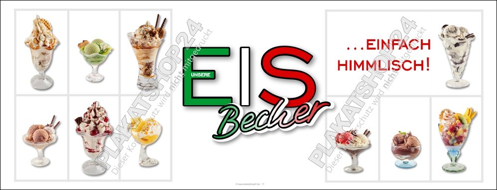 eisbecherbanner Werbebanner ital. Eisspezialitäten im Becher