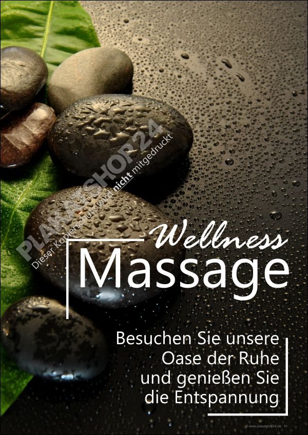 Massageplakat Wellness und Entspannung