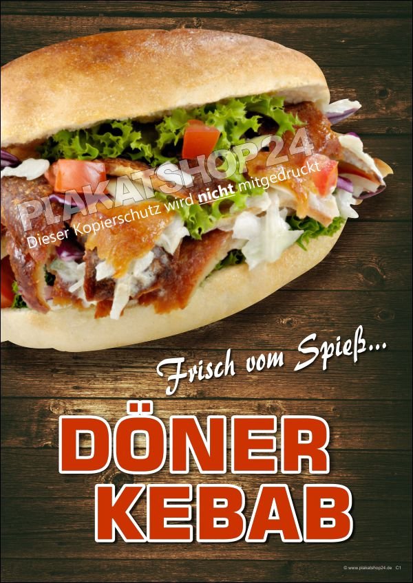 Plakat für Döner-Kebab-Werbung