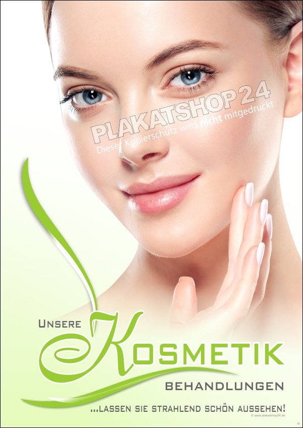 Werbeplakat für Kosmetikstudio als Hinweis auf eine Kosmetikbehandlung