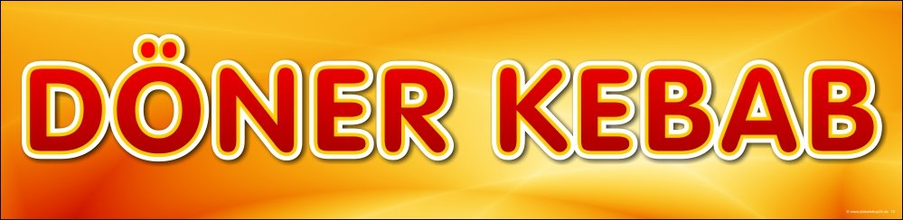 XA7959 Schriftzug Döner Kebab als selbstklebende Folie