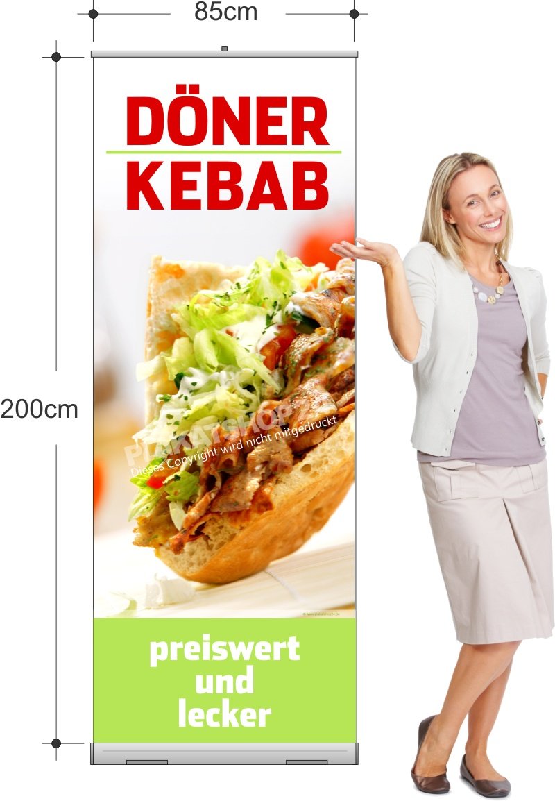 Rollup-Banner Döner Kebab für Döner-Werbung