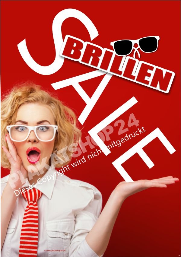 4a8ccdc6ca03e1699a68f39dcf229481 SALE-Plakat für Brillen-Werbung für Sale-Aktion beim Augenoptiker