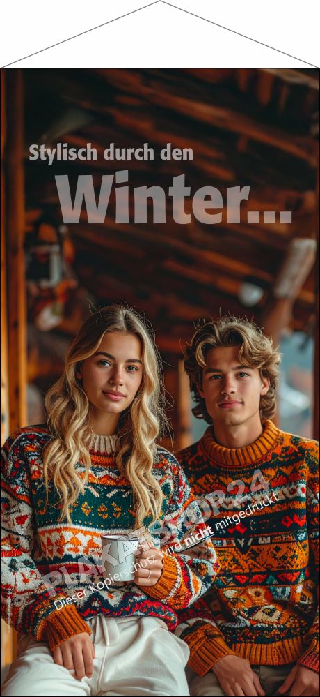 Textilbanner stylische Wintermode für Sie und Ihn Textilbanner stylische Wintermode für Sie und Ihn