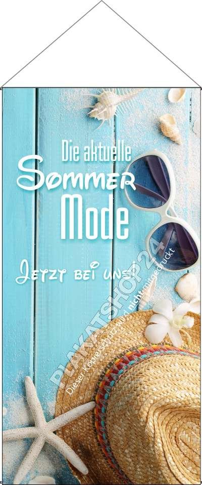 Textilbanner Sommerschaufenster Modegeschäft