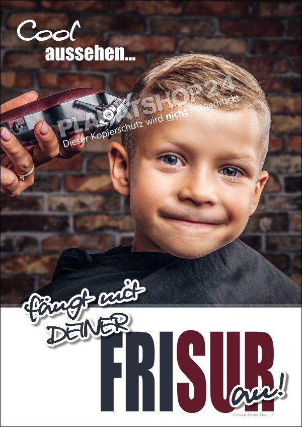 Werbeposter coole Frisuren für Kinder