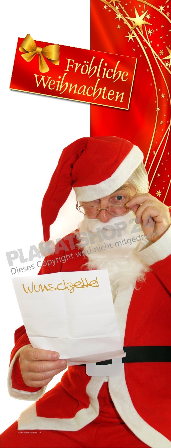Fensteraufkleber mit Weihnachtsmann für Gestaltung Weihnachtsschaufenster