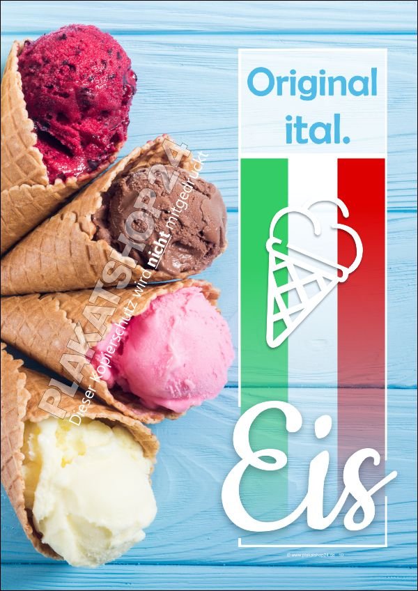 Eiscaféreklame Poster Gelato / ital. Eis