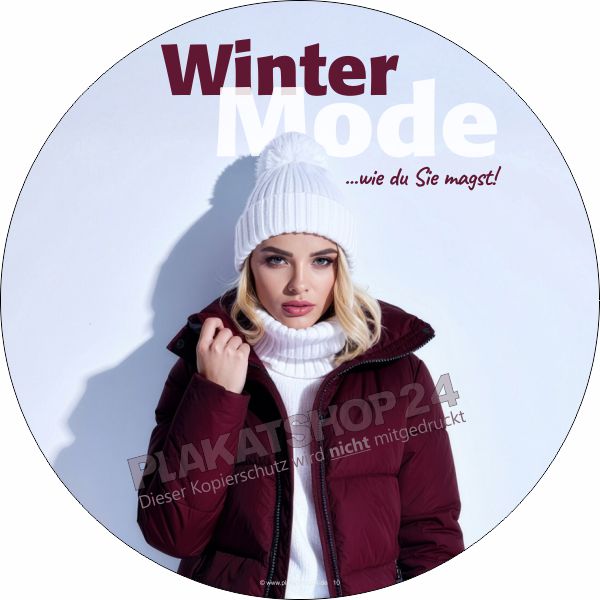 Runder Scheibenaufkleber Wintermode – Schaufensteraufkleber & Werbefolie Mode Runder Scheibenaufkleber Wintermode – Schaufensteraufkleber & Werbefolie Mode
