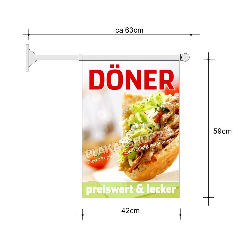 Imbissfahne A2 für Döner-Reklame