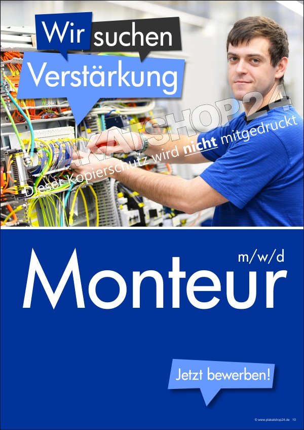 werbeposter-monteur-gesucht Werbeplakat Monteur gesucht Mechanik
