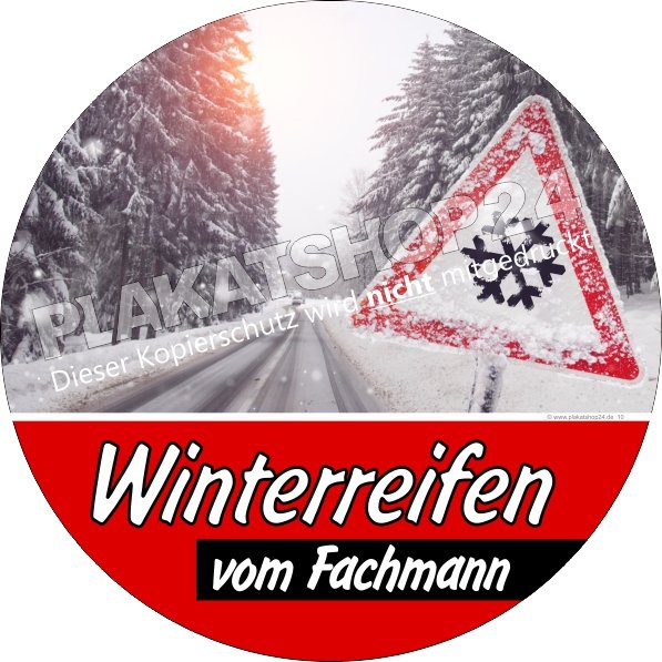 Winterreifen-Sticker (Klebefolie) für Winterreifen-Werbung