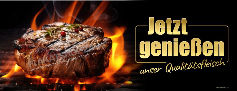 Werbeplane für Qualitätsfleisch