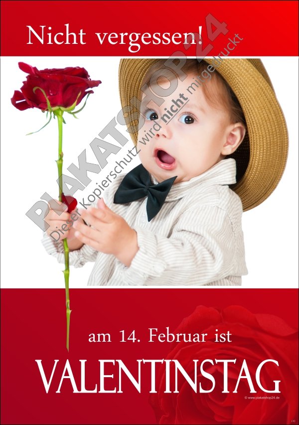 Werbeschild (Plakat) zum Valentinstag