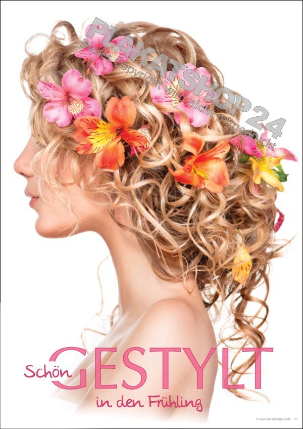 Frühlingsplakat Friseurwerbung