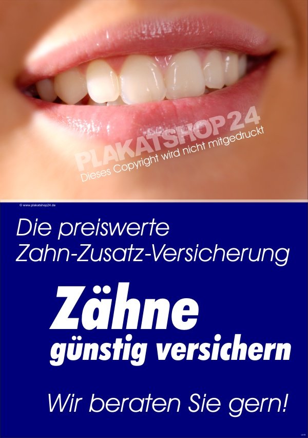 Werbeposter für Zahnversicherung z.B. für Versicherungsmakler