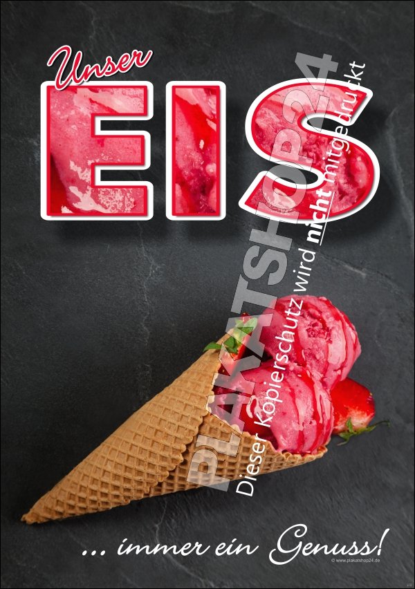 Eis-Werbeschild (Plakat) für Qualitäts-Eis