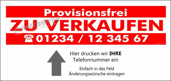 Aufkleber provisionsfrei zu verkaufen für Immobilienverkauf