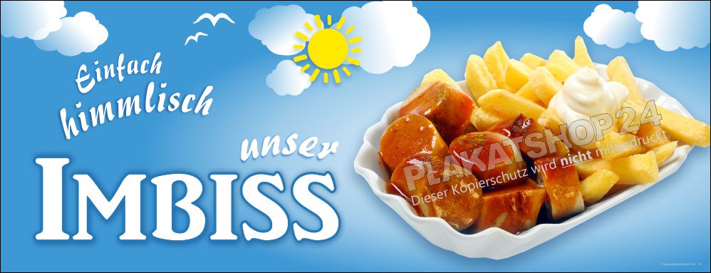 Imbisswerbung auf PVC-Plane gedruckt