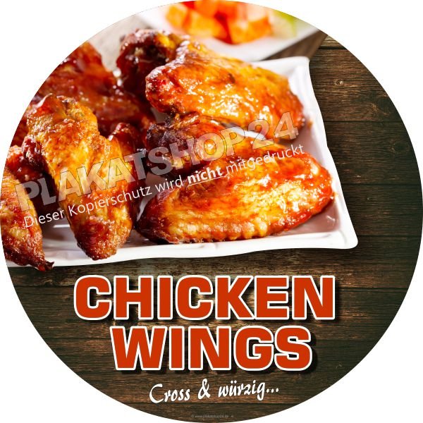 Klebefolie für Chicken Wings Werbung