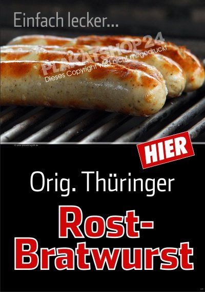 Werbeplakat für Original Thüringer Rostbratwurst