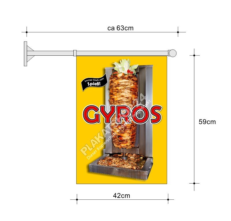 Stockfahne_Gyros Gyros-Fahne für Gyros-Werbung