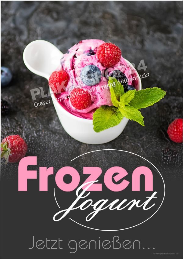 Günstiges Frozen Jogurt Werbeposter